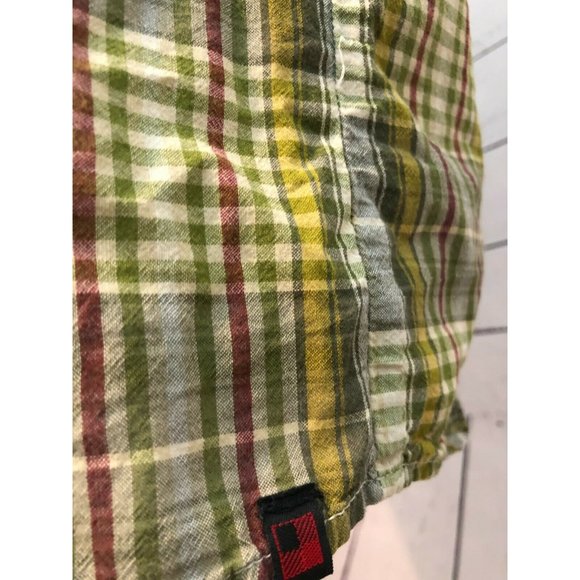 Woolrich Large Plaid Mens short sleeve button front shirt Woolen Mills Cotton - Picture 7 of 9